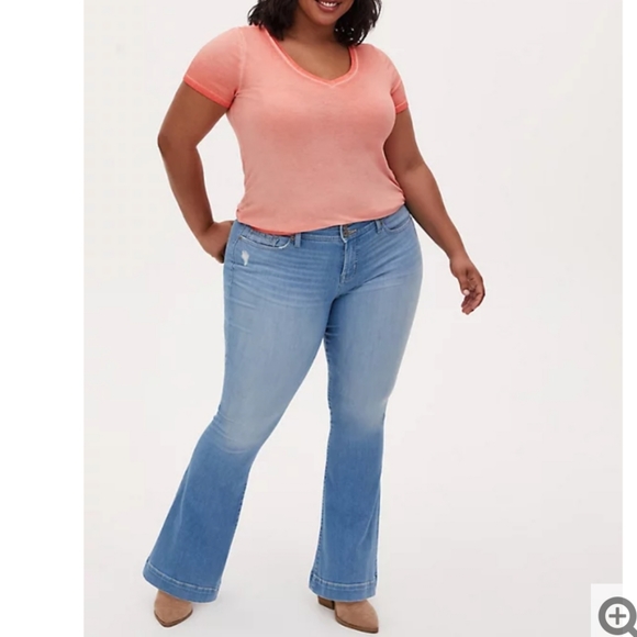 MID RISE FLARE JEAN - PREMIUM STRETCH LIGHT WASH - Picture 3 of 4